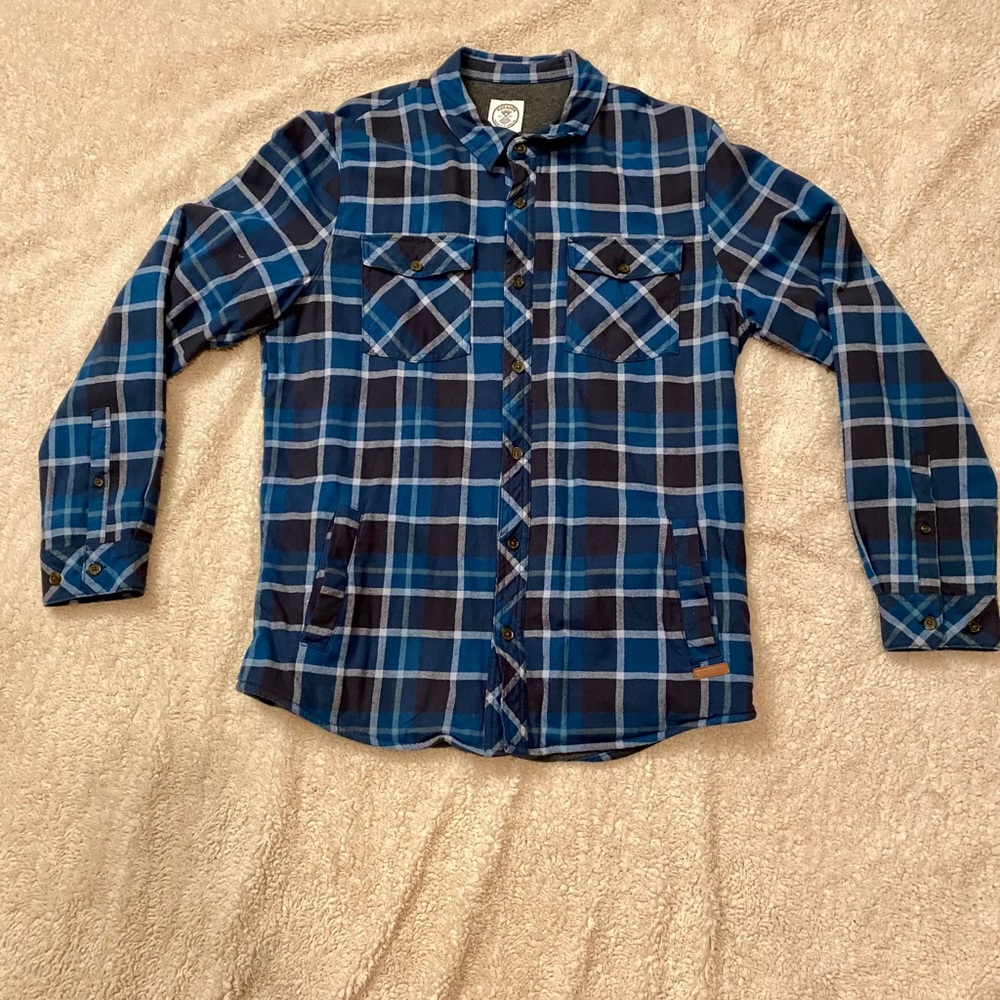 Insulated Blue Flannel with Pockets, Size Medium